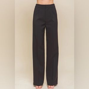 High waisted black suit pants